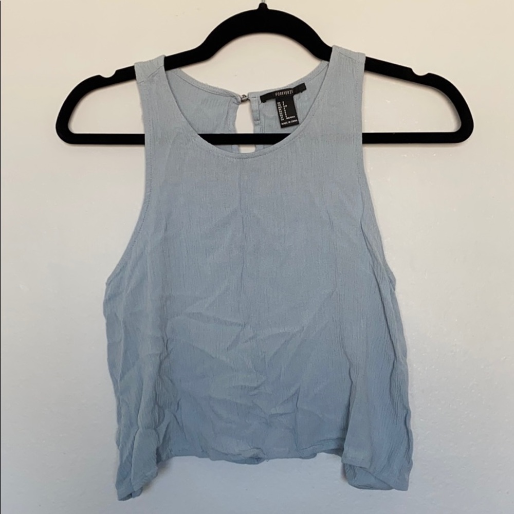 SM | Light blue/gray tank crop top